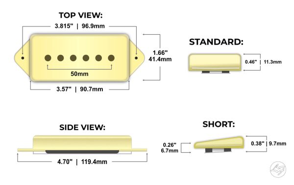 Plastic Dogear Dimensions For Fralin Pickups