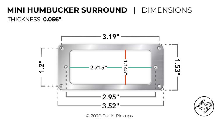 Mini Humbucker Mounting Plate Dimensions