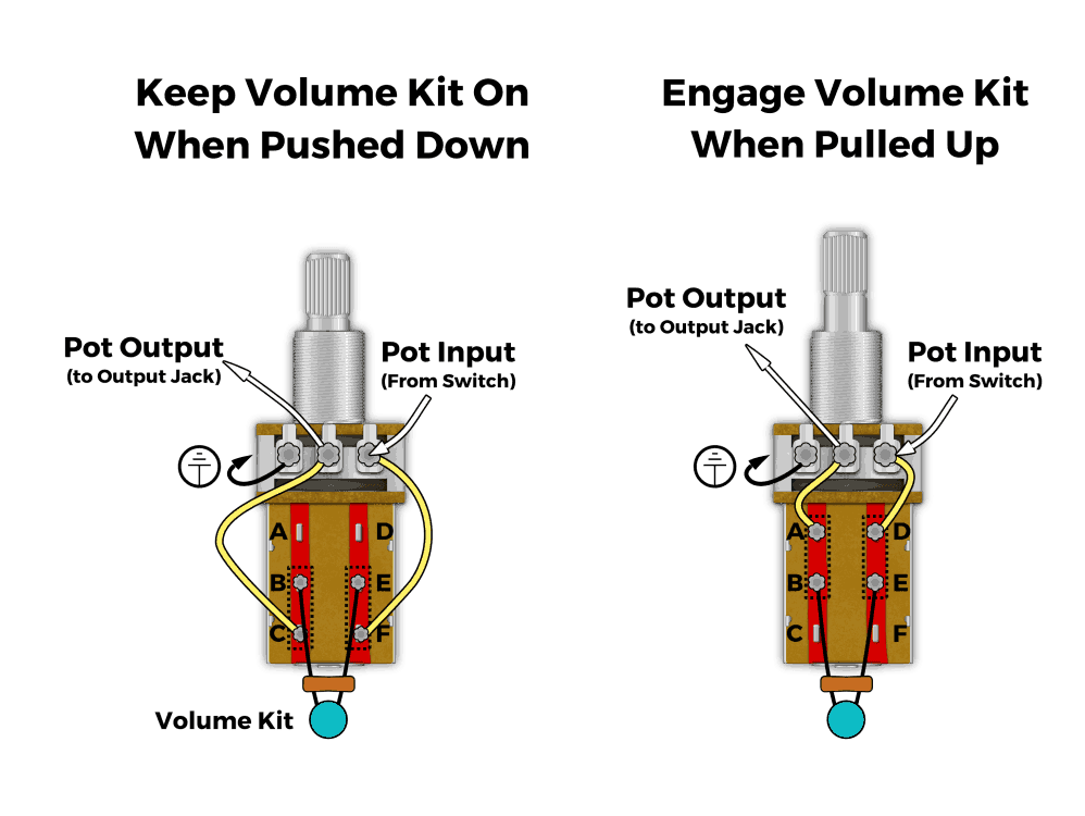 Engage Treble Bleed Kit With A Push Pull Pot dpdt guitar switch wiring diagram 