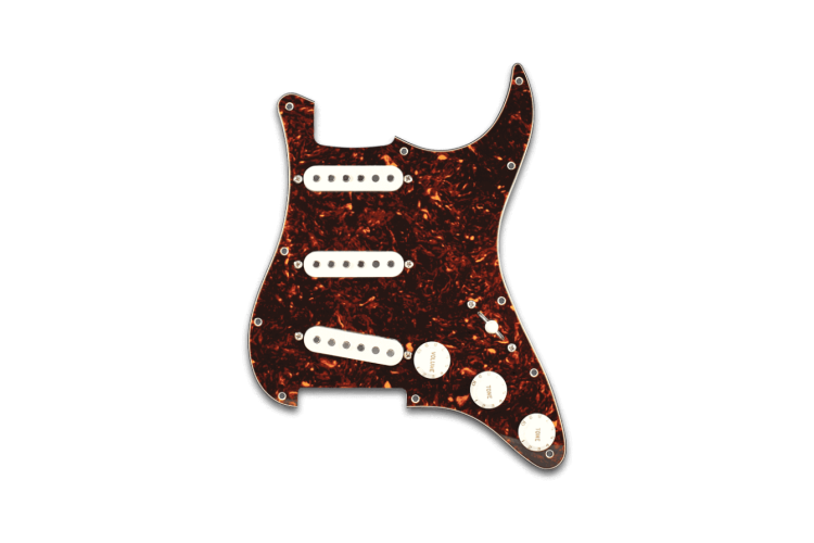 Fralin Prewired Strat Pickguard with Tortoiseshell and Parchment