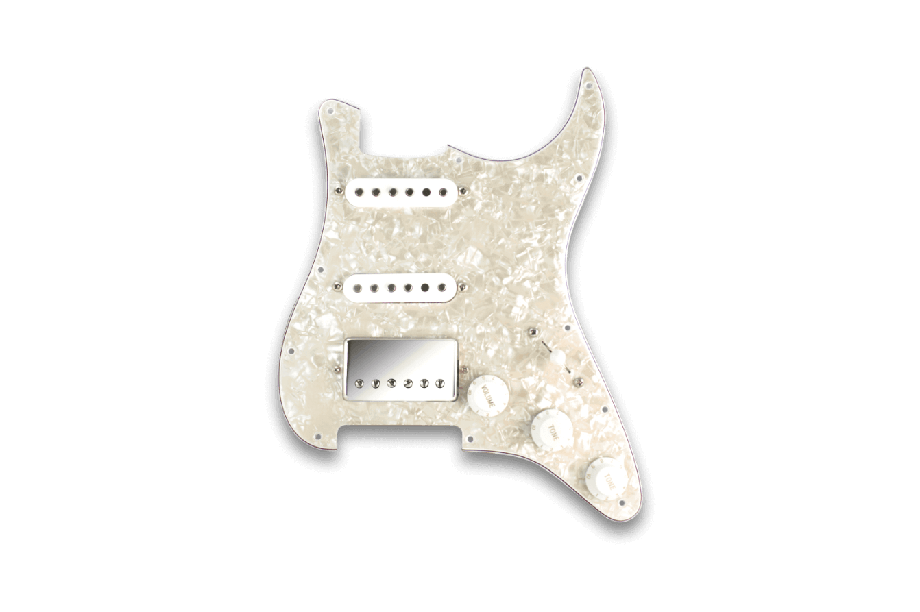 1Ply Silver Mirror IKN 11 Hole Strat HSS Pickguard Guitar Scratch Plate for American/Mexican Made Standard Strat Modern Style Guitar Replacement 