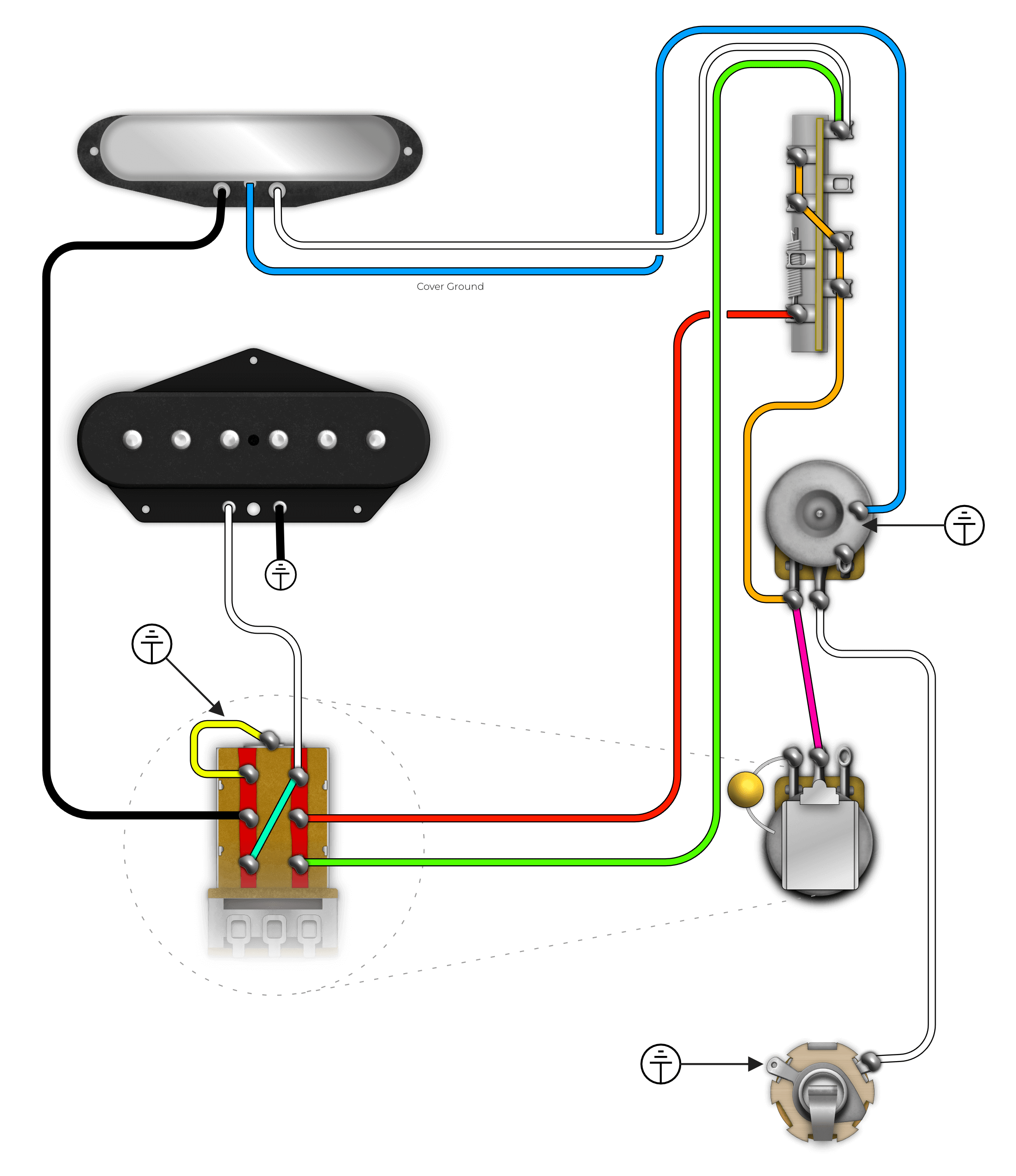 Telecaster With 4 Way Switching Push Pull Pot-2