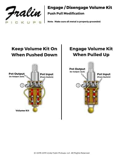 Lindy Fralin Pickups: Engage Disengage Volume Kit Modification