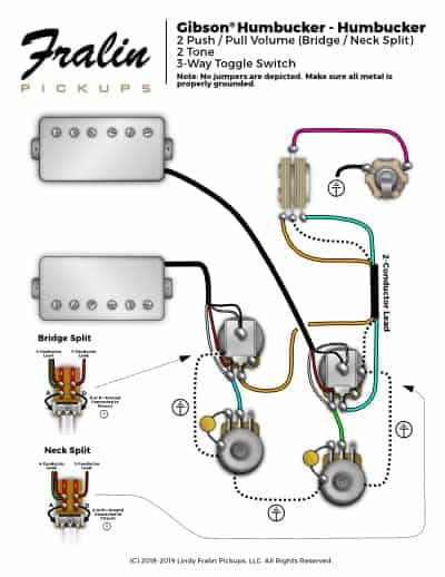 Les Paul Wiring For 2 Wire And 4 Wire Humbuckers