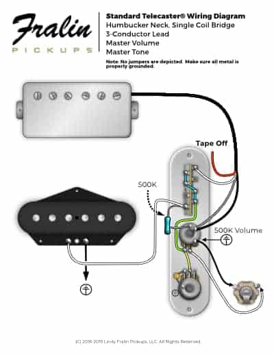 Guitar And Bass Wiring Diagrams, Telecaster Neck Humbucker Wiring Diagram