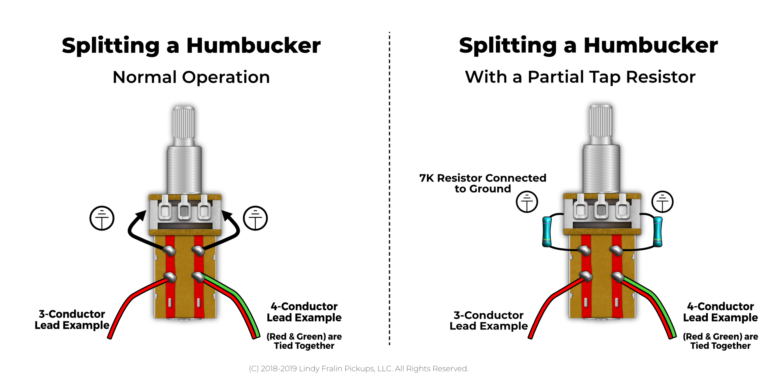 Partial Splitting A Humbucker With A Resistor For Guitar