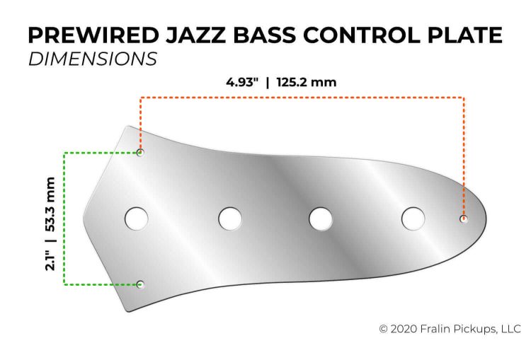 Prewired Jazz Bass Control Plate Dimensions