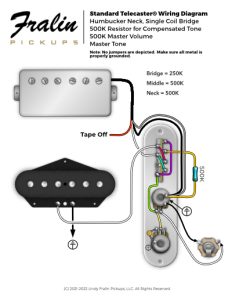 Fralin Humbucker Single Coil Telecaster Wiring Digram With 500K Resistor