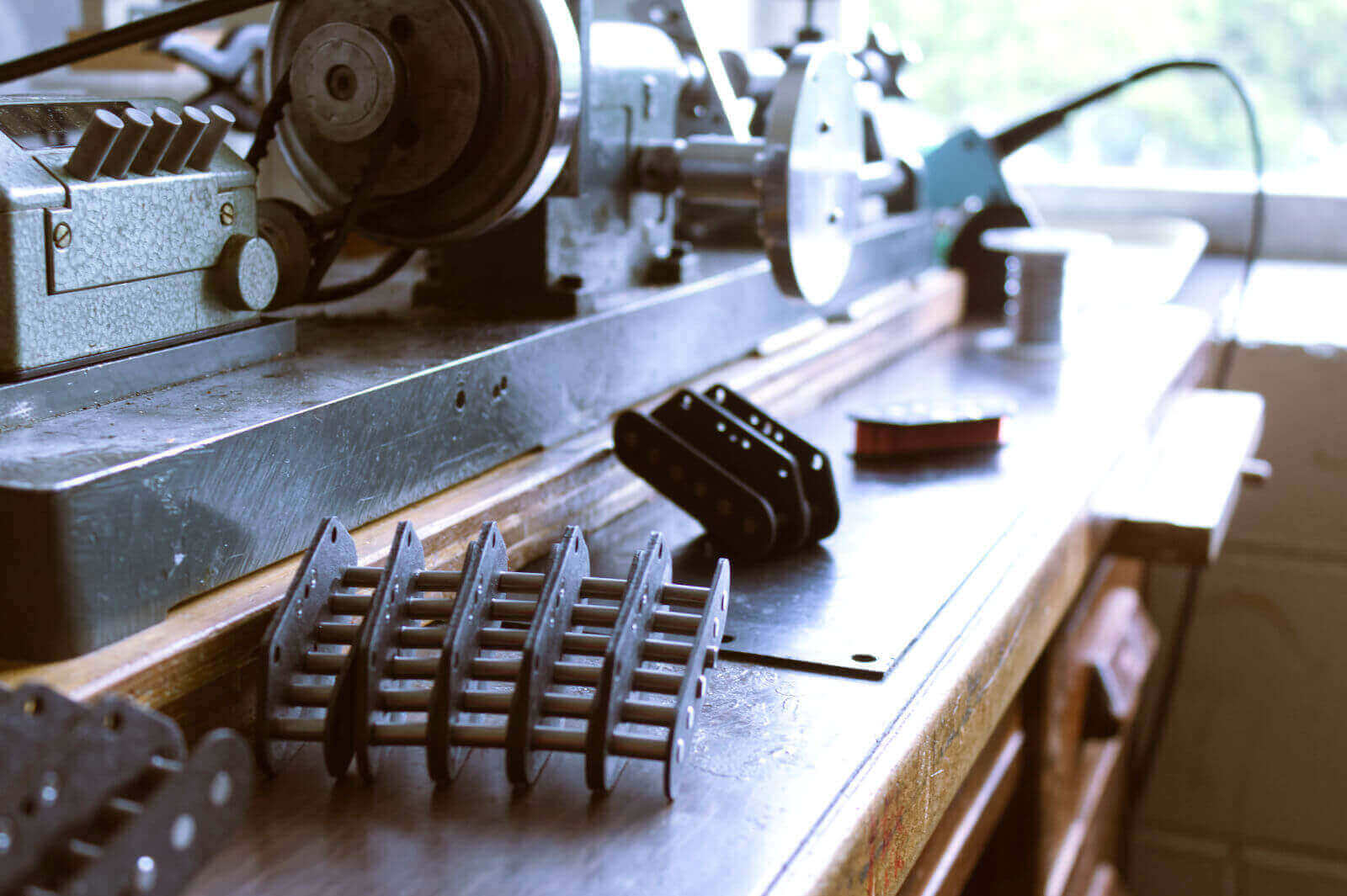 Winding Machine with Pickups On Desk