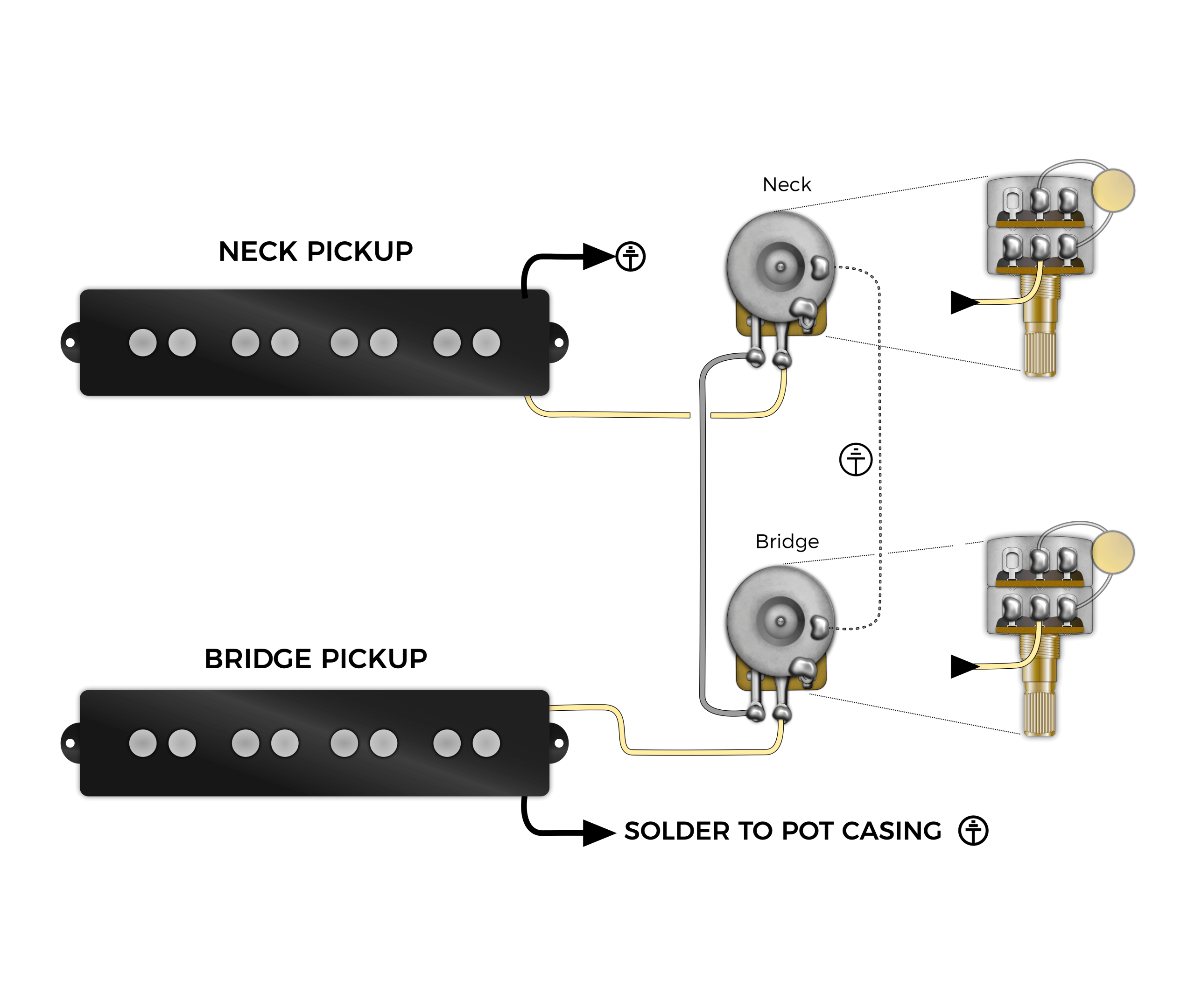 Jazz Bass Concentric Pots Installation Instructions