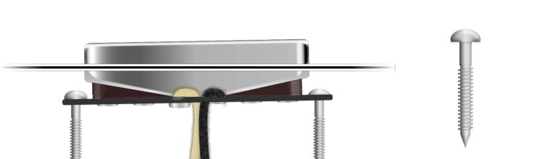 Example of mounting a Telecaster Neck Pickup with a Wood screw