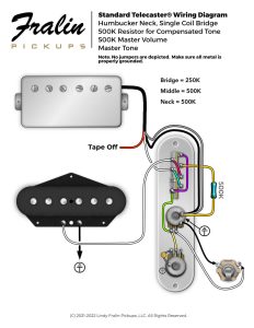 HS Telecaster Wiring Diagram with a Resistor, Version 2