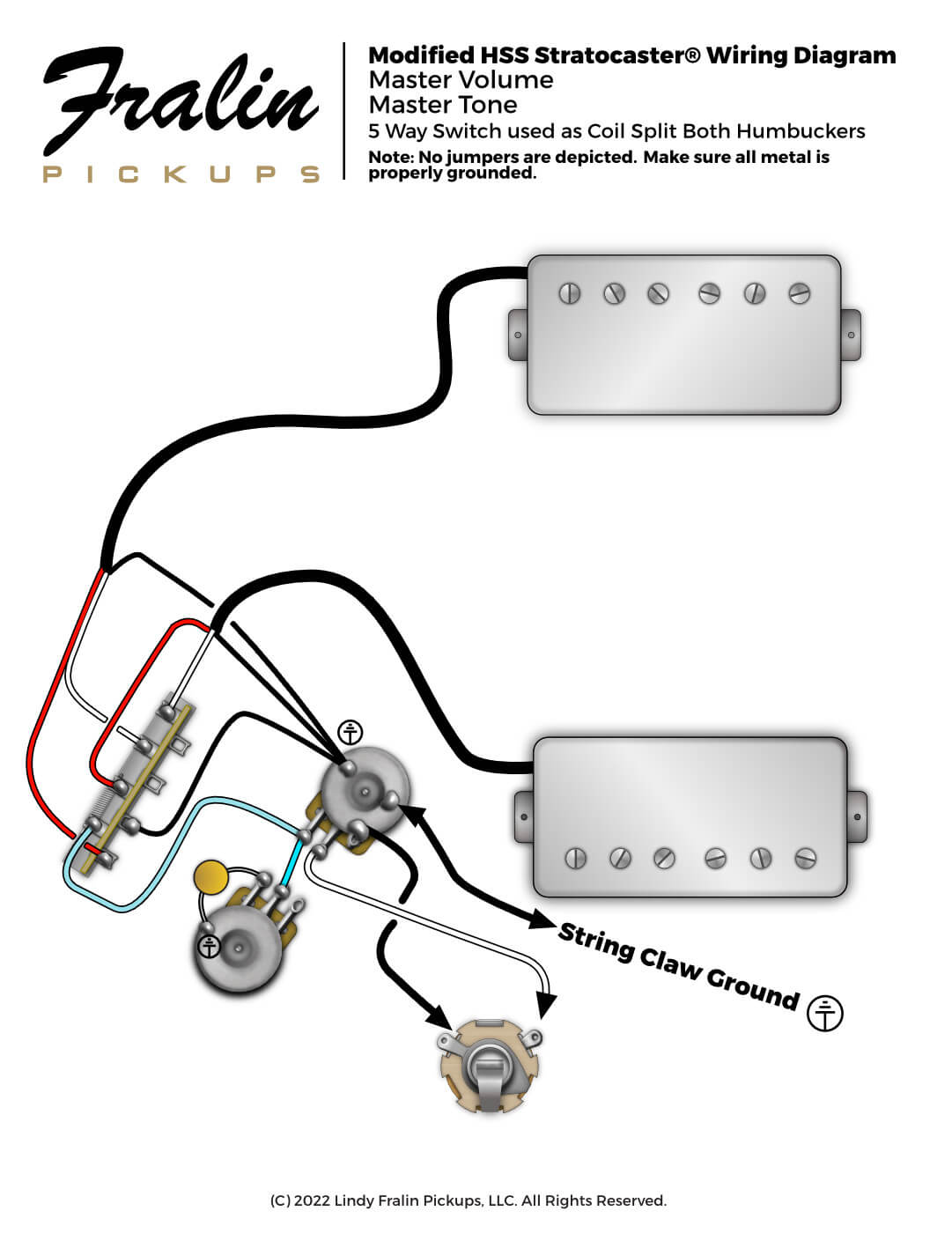 Hum Hum With 5 Way Blade Switch Coil Split Fralin Pickups