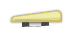 An example of a Short Dogear Neck, which is slanted