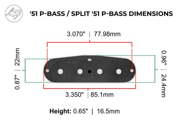 Lindy Fralin '51 P-Bass Dimensions