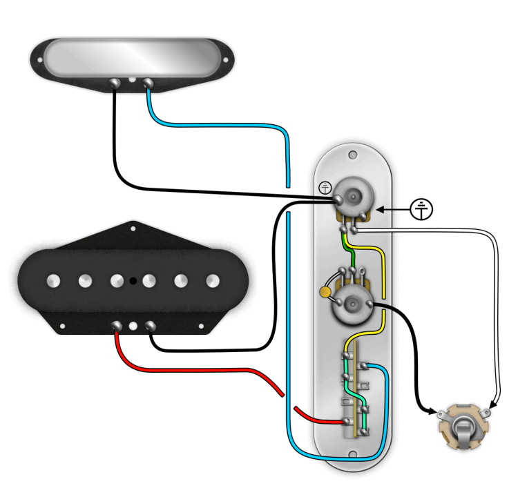 A wiring diagram of a flipped control plate