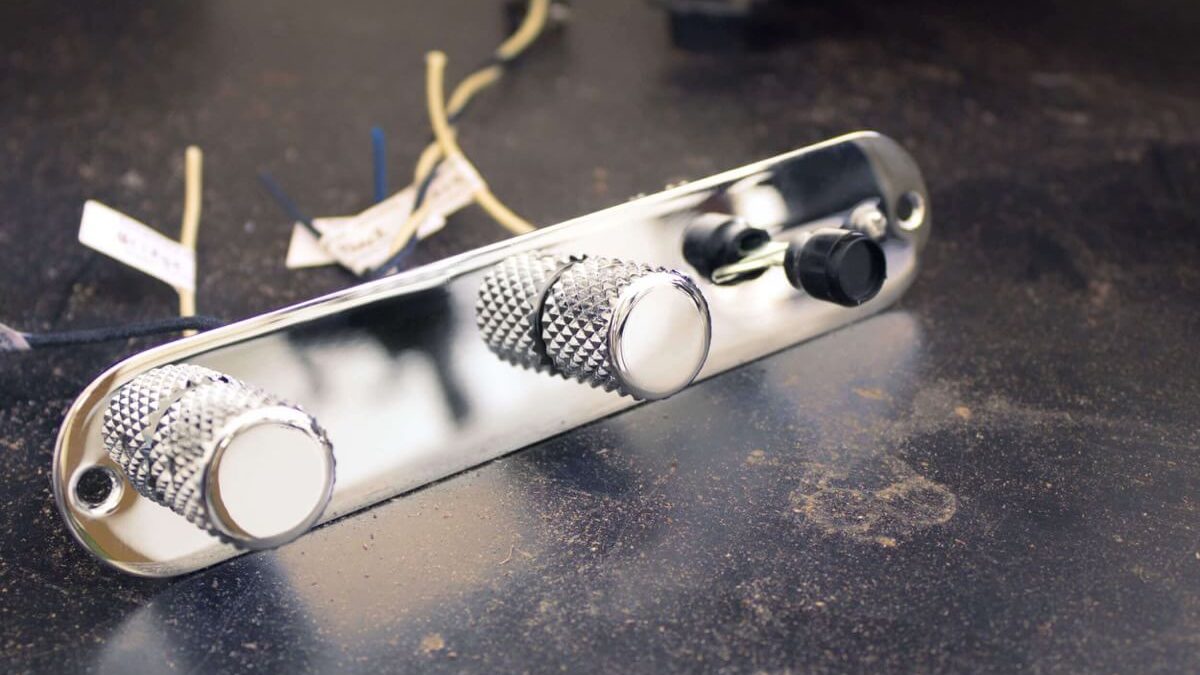 Fralin Tele Control Plate with Flat Top Knobs